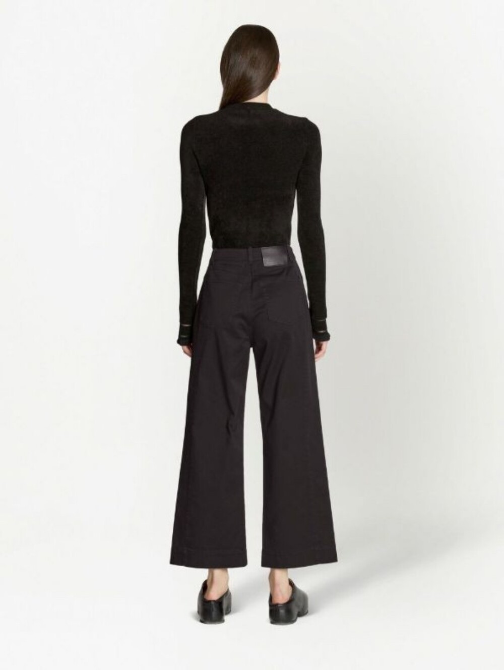 Proenza Schouler Black Cropped Cotton Twill Culottes - Picture 3 of 9